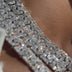Baguette Chain Link Necklace in White Gold- 8mm