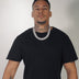 Diamond Prong Cuban Chain in White Gold - 19mm