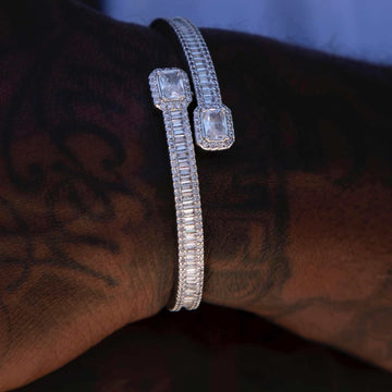 Pulsera de clip baguette en oro blanco