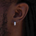 Baguette Hoop Stud Earrings in White Gold - The GLD Shop