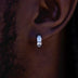 Baguette Hoop Stud Earrings in White Gold - The GLD Shop