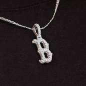Boston Red Sox Micro Pendant in White Gold