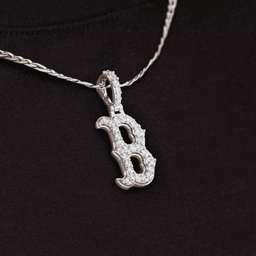 Boston Red Sox Micro Pendant in White Gold
