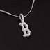 Boston Red Sox Micro Pendant in White Gold - The GLD Shop