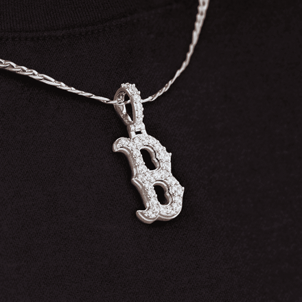 Boston Red Sox Micro Pendant in White Gold