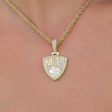 Brooklyn Nets Official NBA Micro Logo Pendant