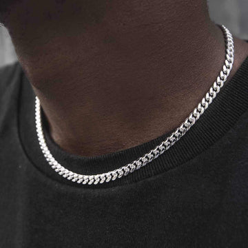 Cuban Link Chain in White Gold - 5mm