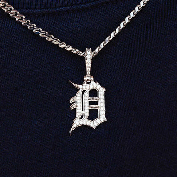 Detroit Tigers Micro Pendant in White Gold