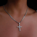 Diamond Cross Pendant in White Gold