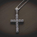 Diamond Cross Pendant in White Gold