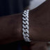 Diamond Cuban Link Bracelet in White Gold - 12mm - The GLD Shop