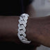 Diamond Prong Link Bracelet in White Gold - 19mm - The GLD Shop
