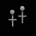 Diamond Studded Cross Earrings in White Gold - The GLD Shop