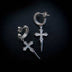 Dripping Cross Hoop Earrings in White Gold - The GLD Shop