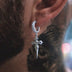 Dripping Cross Hoop Earrings in White Gold - The GLD Shop