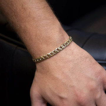 Pulsera de eslabones Figaro en oro amarillo - 5 mm