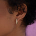 Split Iced Hoop Earrings in Yellow Gold