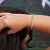 Pulsera de cuerda de oro blanco (ajustable) - 4 mm