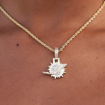 Miami Dolphins Official NFL Micro Logo Pendant - Yellow Gold