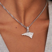 New England Patriots Official NFL Micro Logo Pendant - White Gold