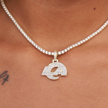 Los Angeles Rams Official NFL Micro Logo Pendant - Yellow Gold