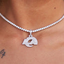 Los Angeles Rams Official NFL Micro Logo Pendant - White Gold