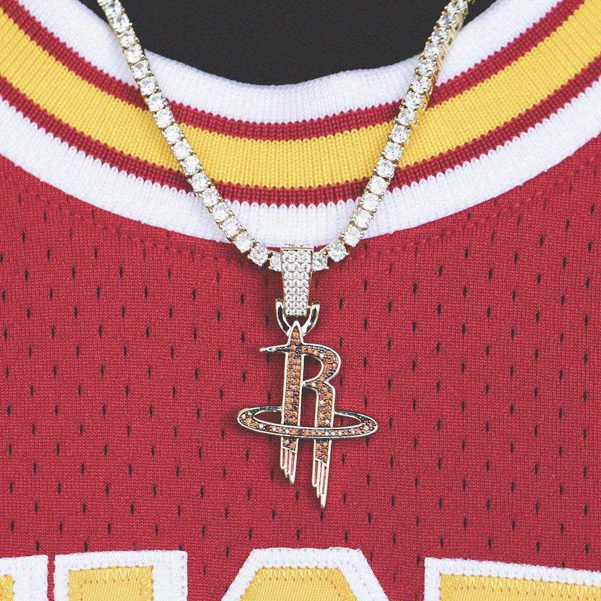 Houston Rockets Gold Logo Houston Rockets Official NBA Logo Pendant in Yellow Gold – The GLD Shop