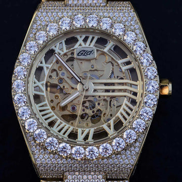 42MM Iced Alpha Era® Luminous Skeleton Gold