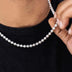 Iced Ball Chain in White Gold - 4mm - The GLD Shop