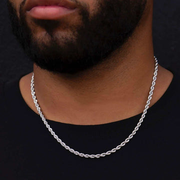 Solid White Gold Rope Chain (4mm)