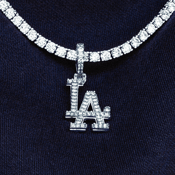 Los Angeles Dodgers Micro Pendant in White Gold