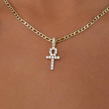 Micro Ankh Cross in Yellow Gold