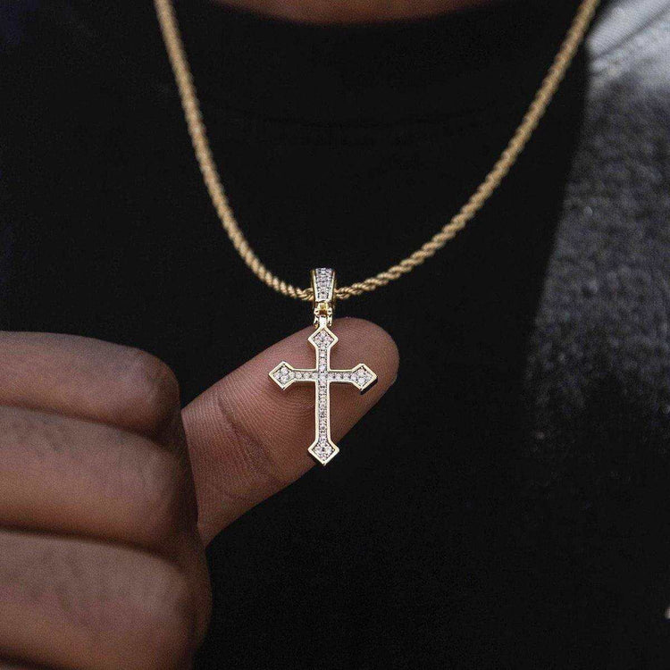 18k Vermeil Iced Celtic Cross