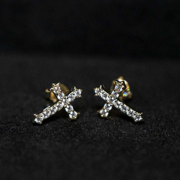 Micro Cross Stud Earrings - The GLD Shop