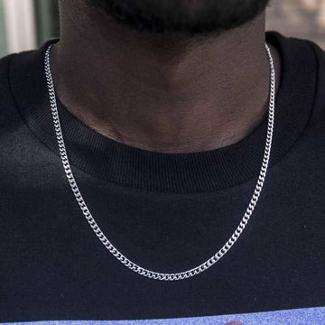 Micro Cuban in White Gold