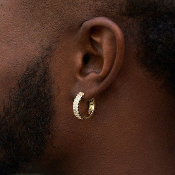 Double Row Hoop Earrings in Yellow Gold