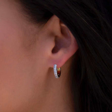 Micro Double Row Huggie Earrings In Yellow Gold - The GLD Shop