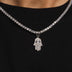 Micro Iced Hamsah Pendant in White Gold - The GLD Shop
