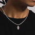 Micro Iced Hamsah Pendant in White Gold - The GLD Shop