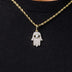 Micro Iced Hamsah Pendant in Yellow Gold - The GLD Shop