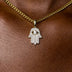 Micro Iced Hamsah Pendant in Yellow Gold - The GLD Shop