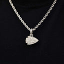 Kansas City Chiefs Official NFL Micro Logo Pendant - White Gold