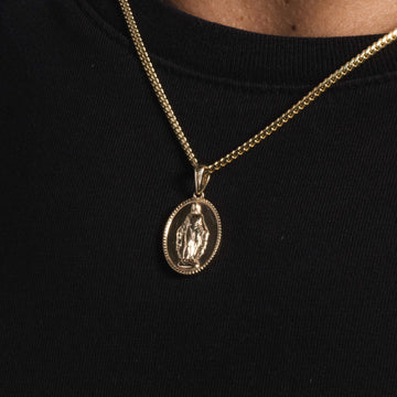 Solid Gold Micro Lady of Guadalupe Pendant