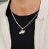 Colgante con micrologotipo oficial de los Philadelphia Eagles de la NFL - Oro blanco