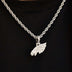 Colgante con micrologotipo oficial de los Philadelphia Eagles de la NFL - Oro blanco
