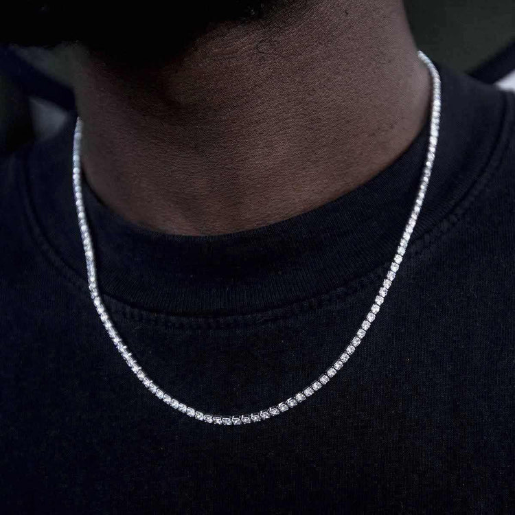 Shaquille O'Neal XLG Mens Black Cubic Zirconia Stainless Steel Tennis  Necklaces - JCPenney