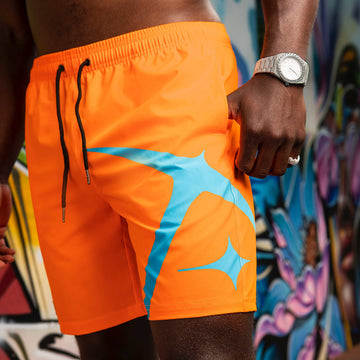 Neon Orange Summer Board Shorts