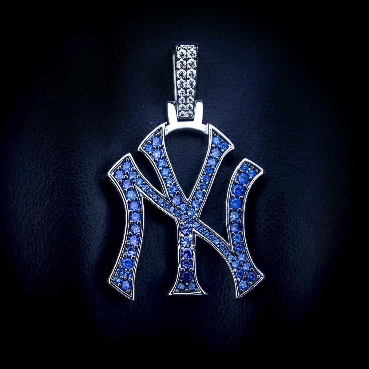 New York Yankees Official MLB Logo Pendant in White Gold- The GLD Shop