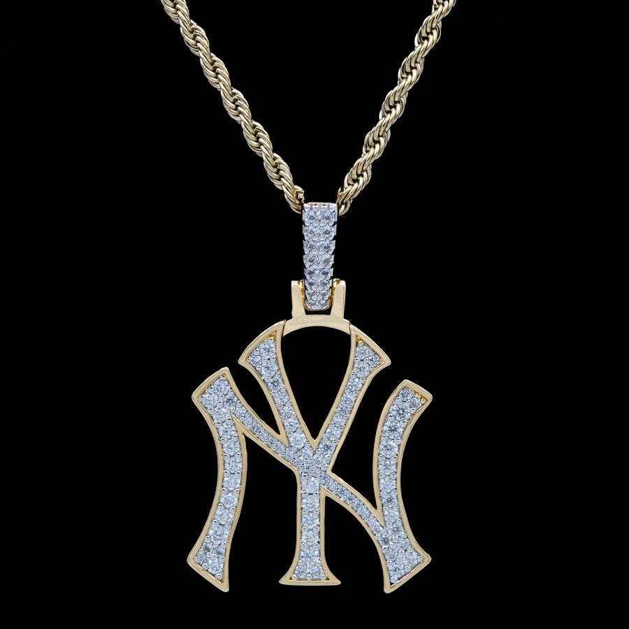 New York Yankees Official MLB Logo Pendant in Yellow Gold- The GLD