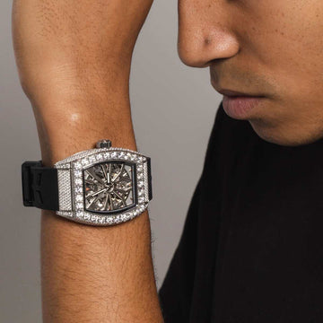 Perennial Era Skeleton Watch - Fully Iced - Rubber Strap - The GLD Shop